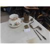 Image 1 : Vintage Blow Torch, Manual Hand Drill, Brass Box, Glass Lamp Shade