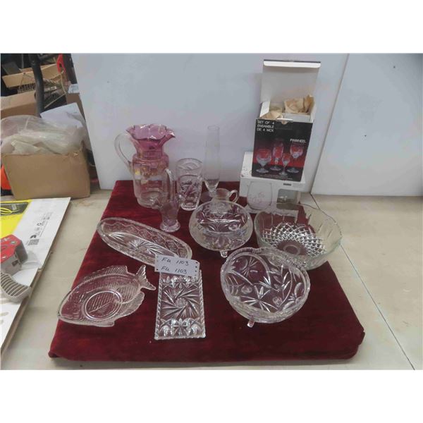 Cut Glass/Crystal : Servingware, Pitcher,Vases, New: 4 Crystal Pinwheel Wine Glasses
