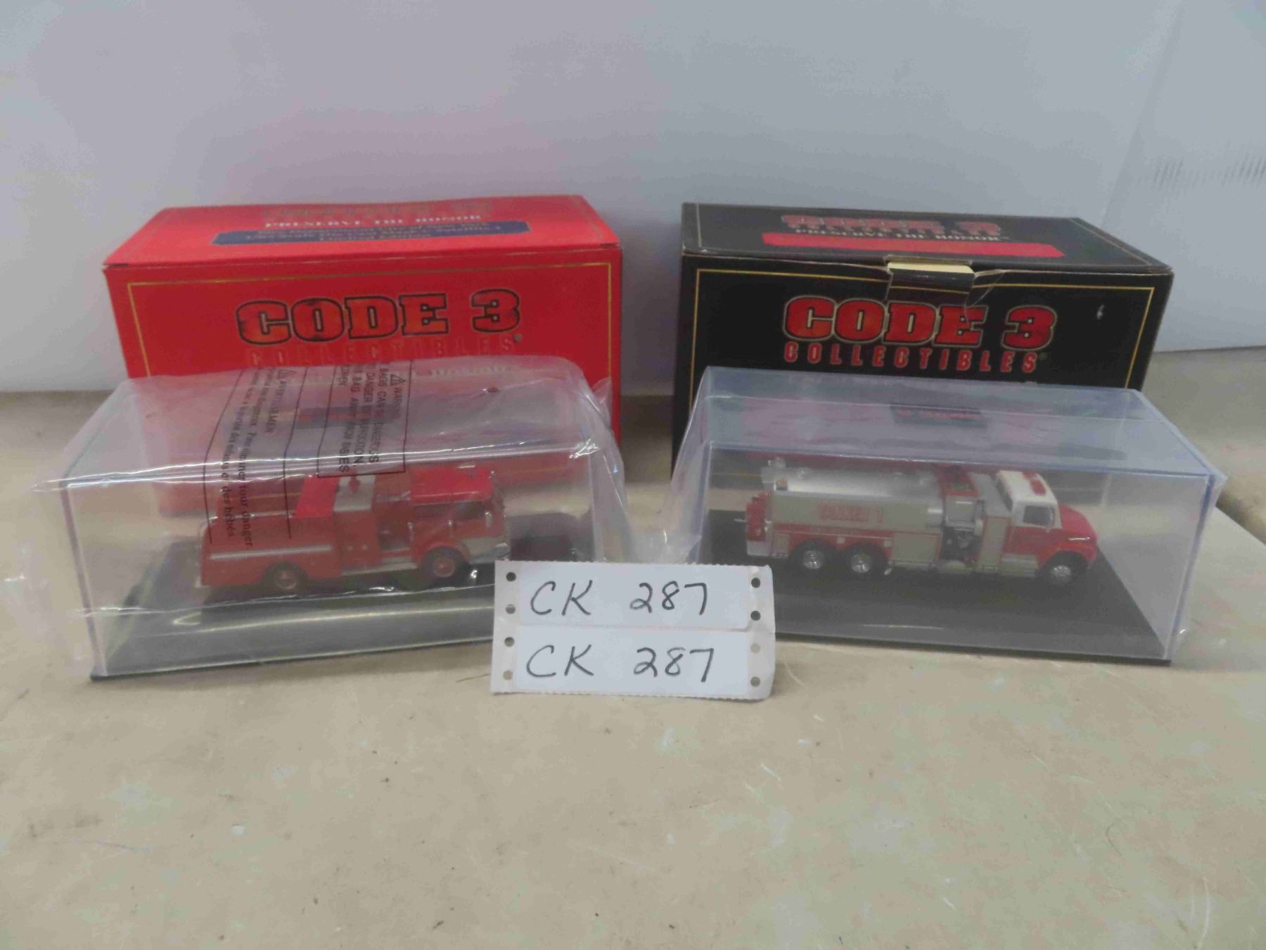 (2) Code 3 Collectibles Limited Edition Diecast: Freightliner Tanker