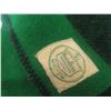 Image 2 : Vintage Horn Bros Pure Wool Blanket Forest Green Striped Fur Trade