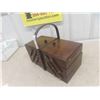 Image 2 : Vintage Wood Expanding Sewing Kir 17'' x 8 1/2'' x 8'' Not Including 