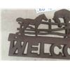 Image 2 : Vintage Cast Iron Horse Themed Welcome Sign 13'' x 8'' 