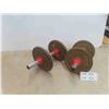 Image 1 : Weiders Adjustable Dumbells - 2 Hand Bars , (4) 5lbs Weights Total of 