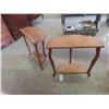 Image 8 : 2 Matching Half Moon Stands with Pie Crust Detailing 23'' x 24'' x 12''