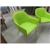 Image 2 : 4 Neon Green Leather Arm Chairs 