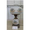 Image 1 : Milk Glass Hurricane Lamp 21'' Tall - Works 