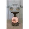 Image 2 : Milk Glass Hurricane Lamp 21'' Tall - Works 