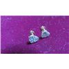 Image 3 : 10kt Gold with Diamond Pierced Earrings Total Weight 1.1 Grams