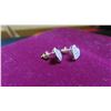 Image 4 : 10kt Gold with Diamond Pierced Earrings Total Weight 1.1 Grams