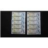 Image 3 : (10) 1973 $1 Canadian Bills 