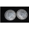 Image 2 : (6) 1940-1945 Canadian 50 Cent Coins 