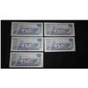 Image 2 : (5) 1971 Canadian $10 Bills 