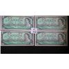 Image 1 : (4) 1967 Canadian Centennial $1 Bills 