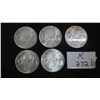 Image 1 : (5) 1961 Canadian Silver Dollars