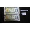 Image 1 : 1973 Canadian $1 Bills - 2 Have Sequential Serial Numbers