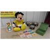 Image 1 : Mickey Mouse Items : Dixie Cup Holder , 3 Tins , 1980s Talking Mickey Mouse Doll