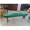 Image 2 : 2 Wood Painted Benches 20'' x 66'' x 9 1/2'' & 19 1/2'' x 54'' x 9 1/2'' 