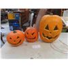 Image 1 : 3 Halloween Pumpkin Blow Molds 16'' & 8 1/2'' High