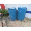 Image 1 : (2) 50 Gallon Poly Barrels 