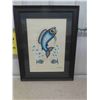 Image 1 : 1986 Dennis Kakegamik Framed Painting 21'' x 27'' 