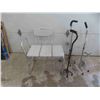 Image 1 : Medical Assist Bath Chair, 2 Adjustable Canes, Tank Cart