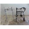 Image 1 : 2 Walkers - 1 with Wheels, Seat and Shelf