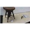 Image 1 : Antique Piano Stool with Extra Set of Glass Ball Feet 