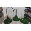 Image 1 : 3 Vintage Gas Station/Service Station Metal Porcelain Light Shades 16''
