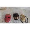 Image 1 : Vintage Carved Wood Tribal Mask , 2 Paper Mache Theatre Masks
