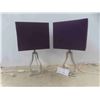 Image 1 : 2 Bedside Lamps with Shades 17'' High