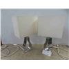 Image 1 : 2 Bedside Lamps with Shades 17'' High