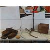 Image 1 : 2 Antique Ice Tongs /Log Lifters , Antique Sewing Machine Shelves, Fiberglass