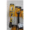 Image 2 : 9 New Dewalt Tools: Flush Pull Saw, 8'' Adjustable Wrench, (2) Utility 