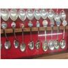 Image 8 : 3 Wood and Glass Cases Full of Collector Spoons 25'' x 13'' 