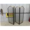Image 3 : Fireplace 4 Panel Fire Screen 52'' x 32 1/2'' , 3 Piece Tool Set with Stand
