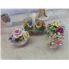 Image 3 : Knick Knacks: Vases, Ceramic Cats, Cows, Flowers in Basket & More