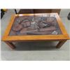 Image 1 : Ducks Unlimited Unique Oak Coffee Table with Glass Top Displaying