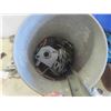Image 2 : Bucket of Garage Door Hardware , Pipe Wrench, Hammer, 