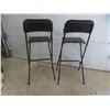 Image 2 : 2 Folding Stools with Back Rests Seat Height 29''