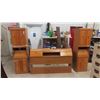 Image 1 : Modern Oak Headboard 60'' Wide , 2 Tower Night 