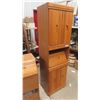 Image 5 : Modern Oak Headboard 60'' Wide , 2 Tower Night 