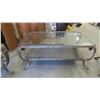 Image 2 : 3 Piece Wrought Iron and Glass Top Table Set : Coffee 