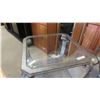 Image 8 : 3 Piece Wrought Iron and Glass Top Table Set : Coffee 