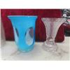Image 2 : Decorative Glass Pieces, Vases, Platter & More