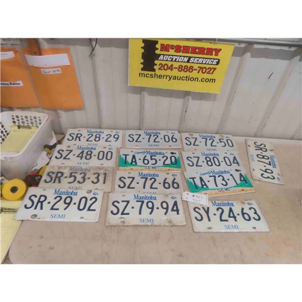 13 Semi License Plates