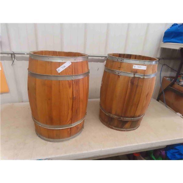 2 Barrel End Tables/Stands 23'' Tall x 15'' Across the Top