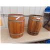 Image 1 : 2 Barrel End Tables/Stands 23'' Tall x 15'' Across the Top