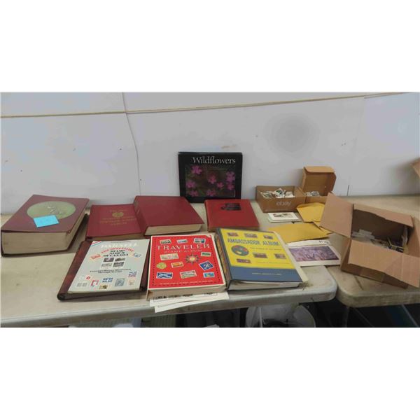 Stamp Books (Mostly Empty) & Some Loose Stamps