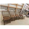 Image 1 : 4 Vintage Wood Hoop Back Kitchen Chairs, Stand