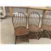 Image 2 : 4 Vintage Wood Hoop Back Kitchen Chairs, Stand
